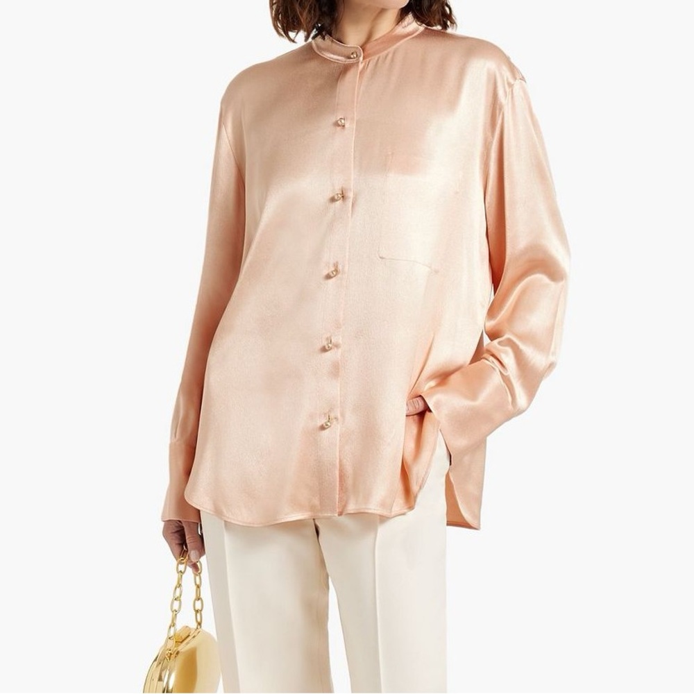 VINCE. Satin-crepe Shirt XS